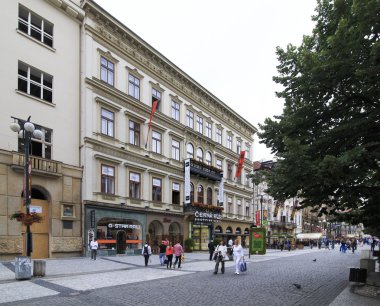 Prag tarihi merkezinde mimarisi.