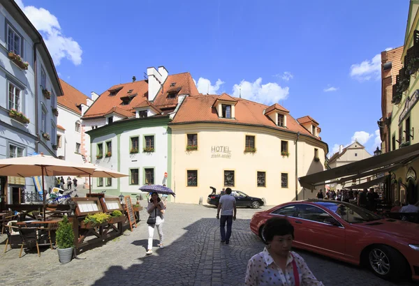 Architektura v historickém centru Českého Krumlova. — Stock fotografie