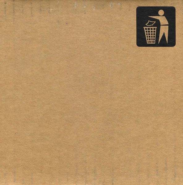 Recyklované symbol na kartonu — Stock fotografie