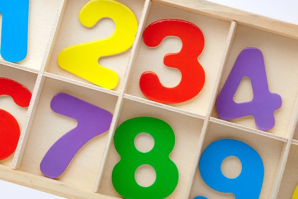 Numbers in a box. Isolated. Stock Picture
