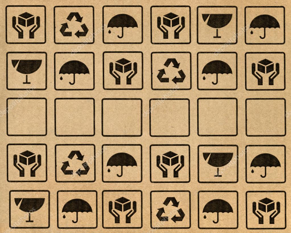 Cardboard box symbols — Stock Photo © MADDRAT 30380543