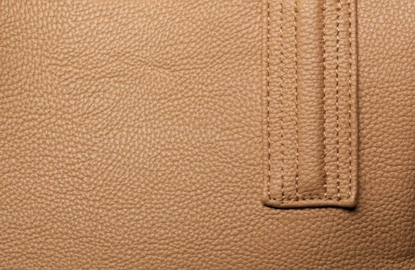 Brown leather with seam. — Stock Photo, Image