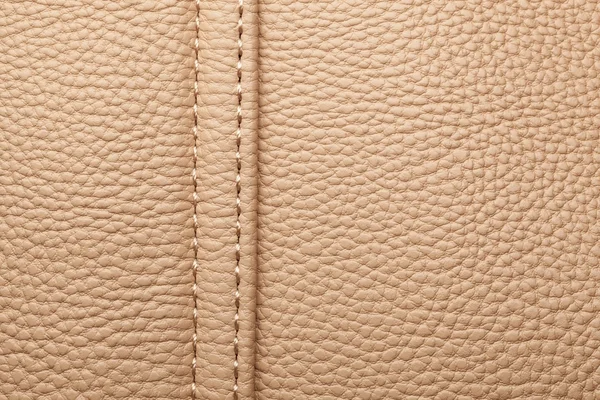 Brown leather with seam. — Stock Photo, Image