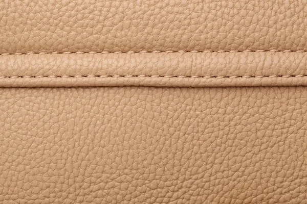 Brown leather with seam. — Stock Photo, Image