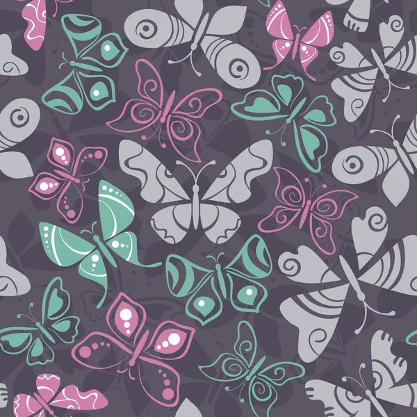 Seamless pattern with butterflies — Stock Vector