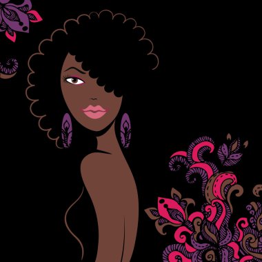 Beautiful african american woman silhouette