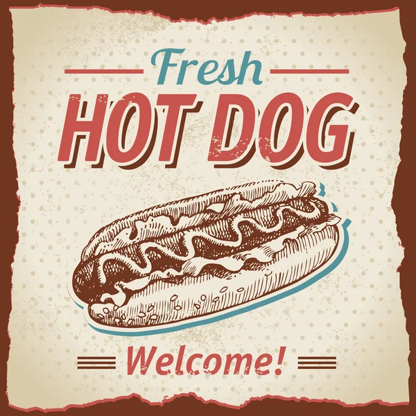 Tło vintage hot-dogi — Wektor stockowy