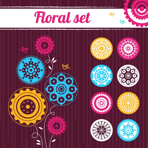 Set floral — Image vectorielle