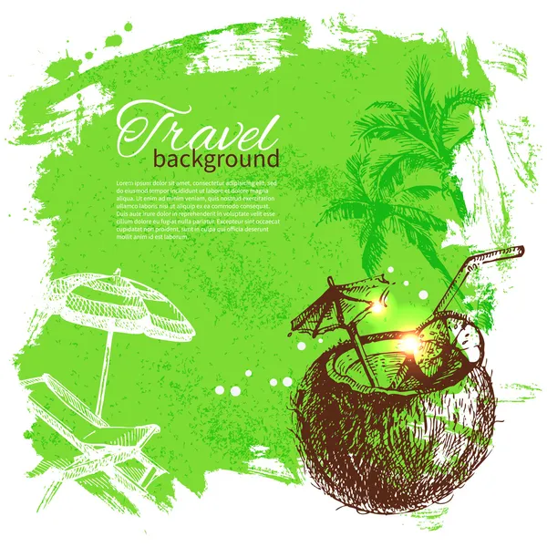 Viaje colorido diseño tropical. Salpicadura de fondo blob — Vector de stock