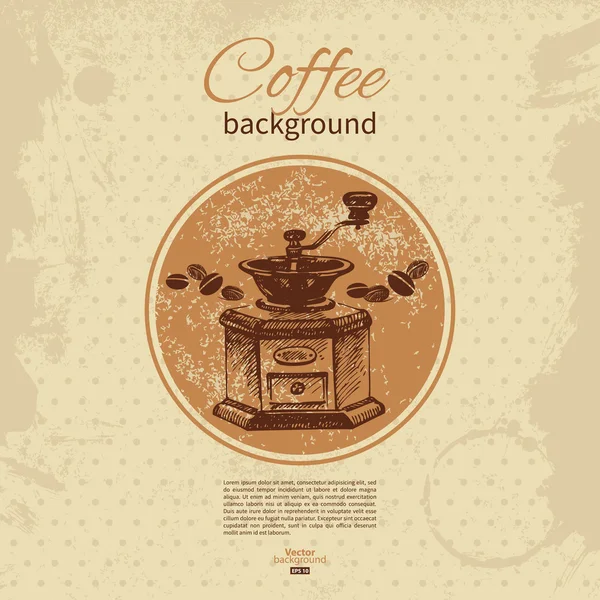 Handgezeichnet Vintage Kaffee Hintergrund. Speisekarte für Restaurant, Café, — Stockvektor