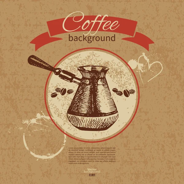 Hand drawn vintage coffee background. Menu for restaurant, cafe, — Stock Vector