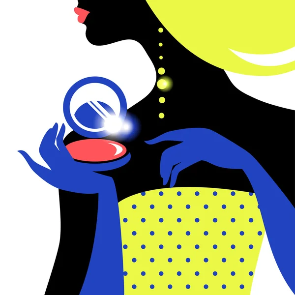 Belle silhouette de femme de mode — Image vectorielle