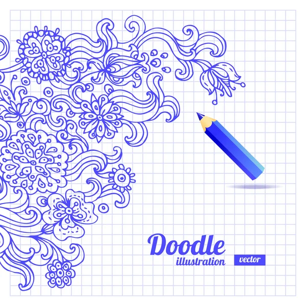 Doodle design floral — Vetor de Stock