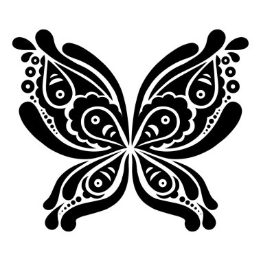 Güzel kelebek dövmesi. Kelebek şeklinde sanatsal desen