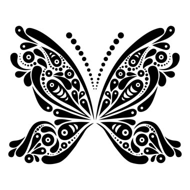 Güzel kelebek dövmesi. Kelebek şeklinde sanatsal desen.