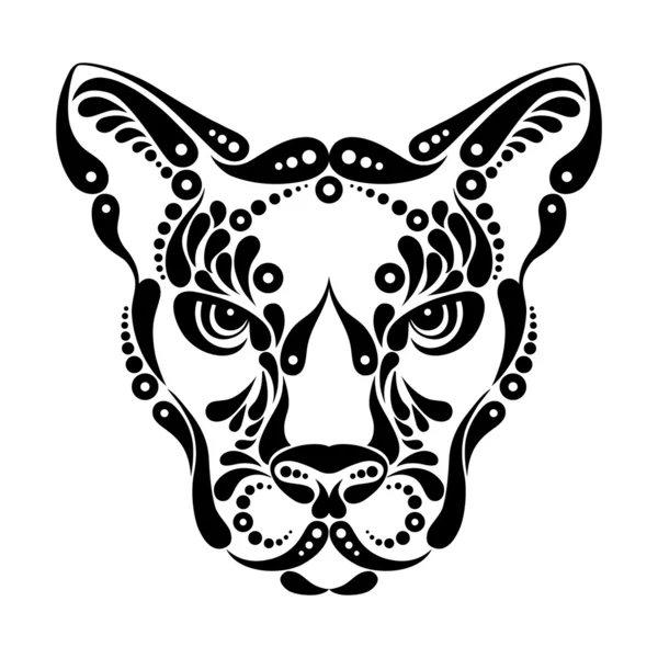 Puma-Tätowierung, Symboldekoration — Stockvektor