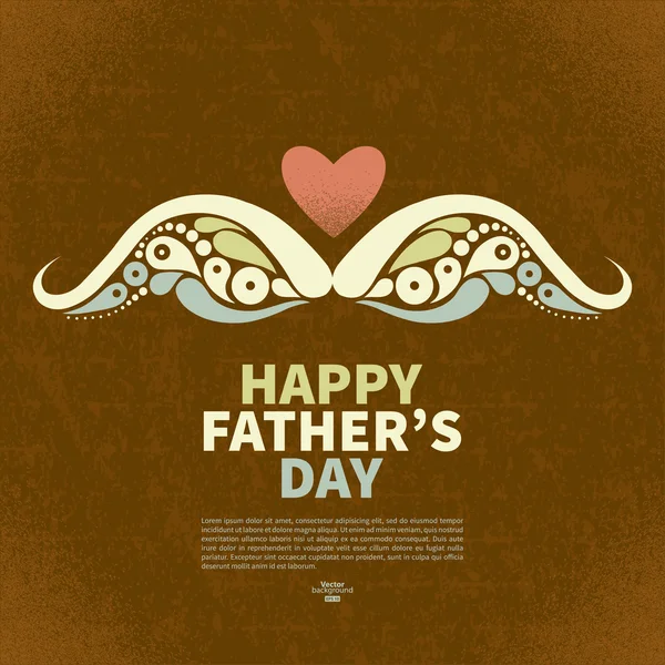 Happy Father's Day vintage retro kaart. Abstracte silhouet van mu — Stockvector