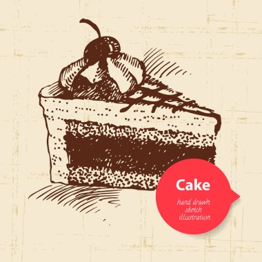 Vintage tatlı pasta arka plan renk balon