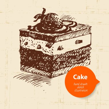 Vintage tatlı pasta arka plan renk balon