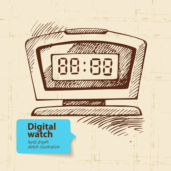 Relógio digital vintage — Vetor de Stock