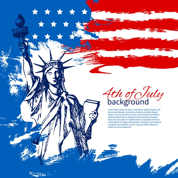 4 lipca tło z amerykańską flagę. Dzień Niepodległości — Wektor stockowy
