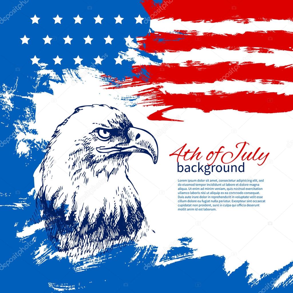 Banners of 4th July backgrounds with American flag. Independence Day