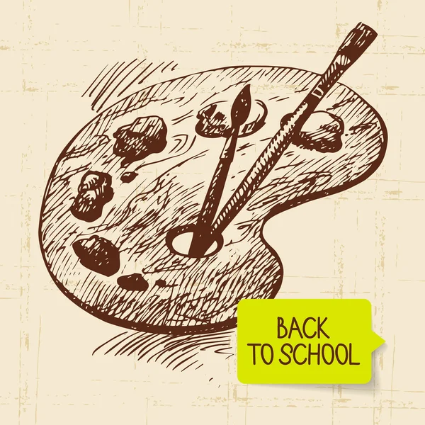 Vintage hand drawn back to school illustration — Stock Vector