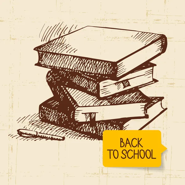 Vintage hand drawn back to school illustration — Stock Vector