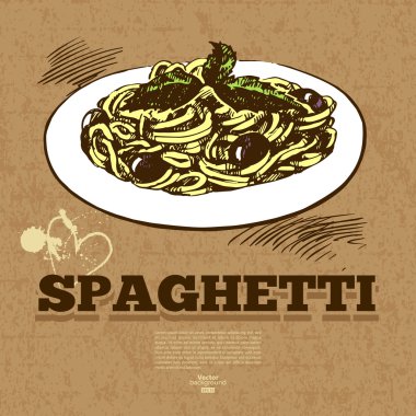 Klasik fast food geçmişi. El çizimi illüstrasyon.