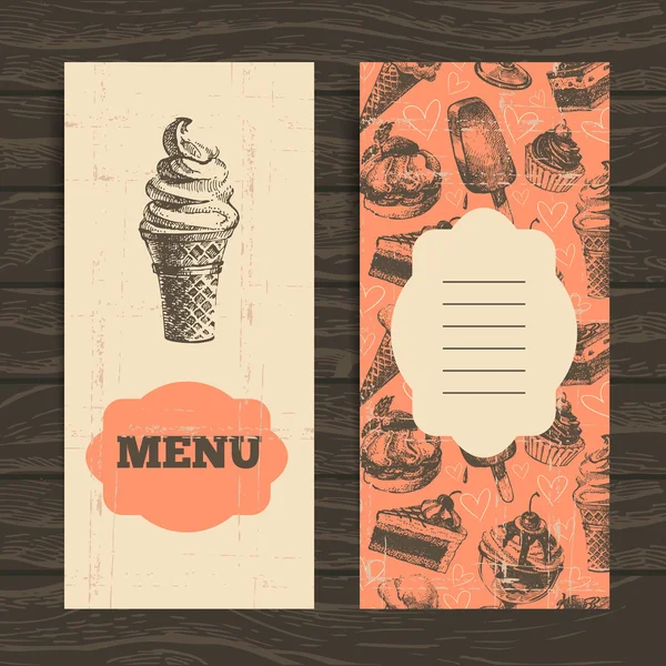 Menú para restaurante, cafetería, bar, cafetería. Fondo vintage — Vector de stock