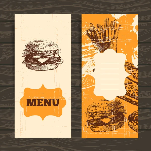 Menú para restaurante, cafetería, bar, cafetería. Fondo vintage — Vector de stock