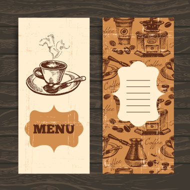 Hand drawn vintage coffee background clipart