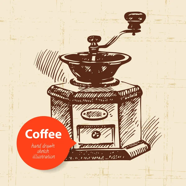 Ręcznie rysowane kawy sztuka tło — Wektor stockowy