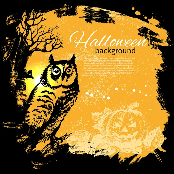 Halloween background. Hand drawn illustration — Stock Vector