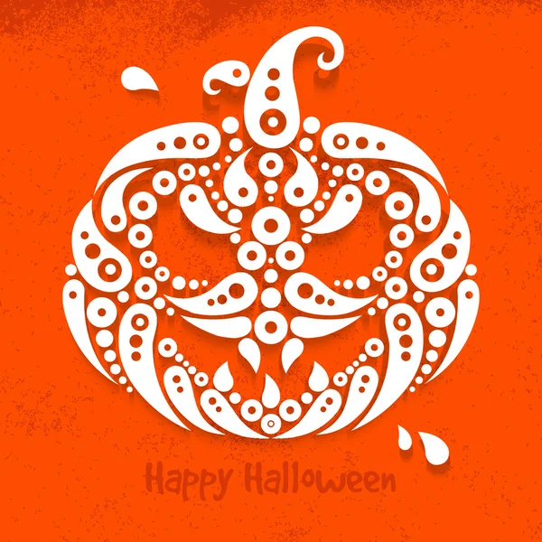 Citrouille d'Halloween. Silhouette motif décoratif de citrouille — Image vectorielle