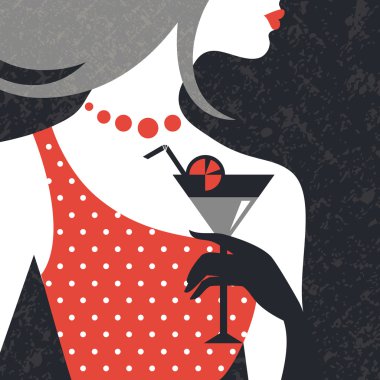 güzel moda kadın silueti. düz tasarım