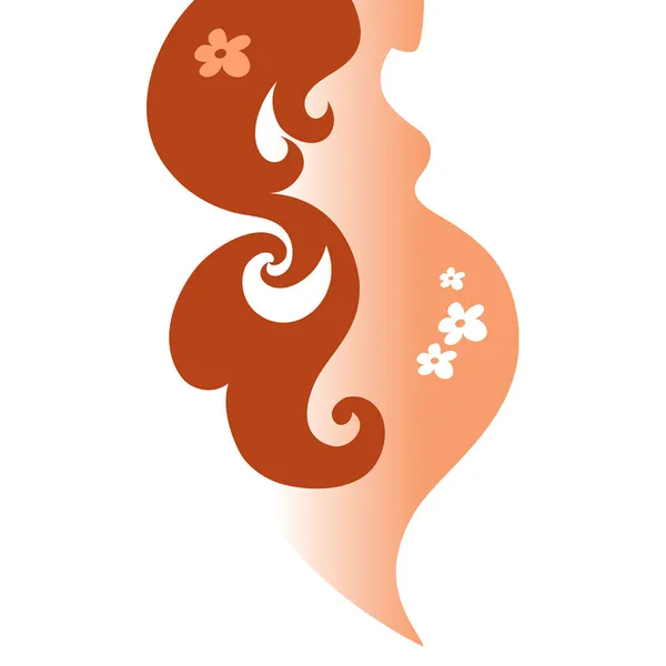 Hamile kadın silueti — Stockvector
