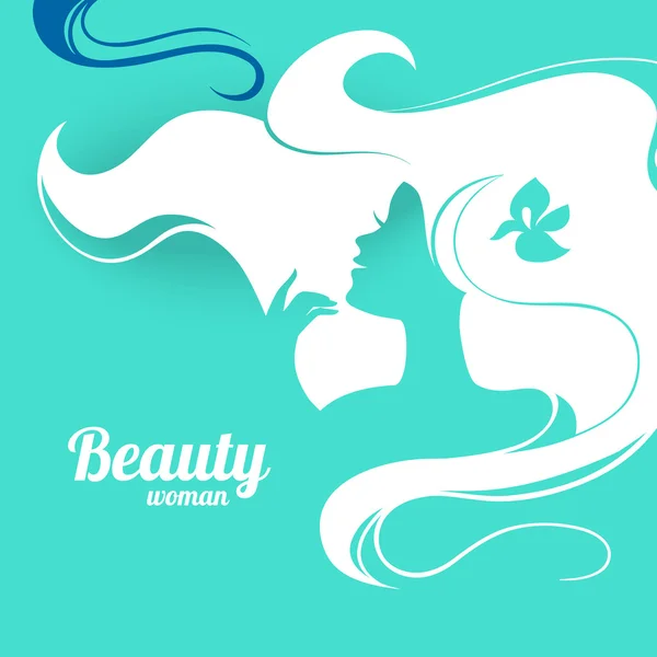 Hermosa silueta de mujer de moda. Diseño de papel — Vector de stock