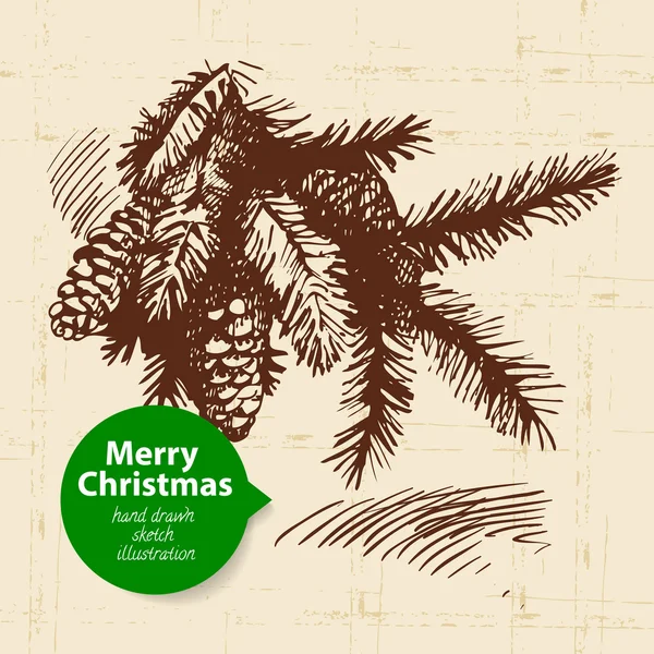 Noel arka plan ile el çizilen illüstrasyon — Stok Vektör