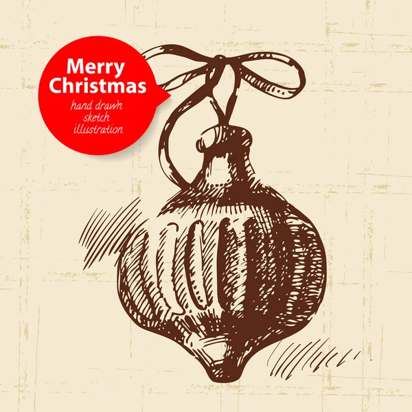 Fondo de Navidad con ilustración dibujada a mano — Vector de stock