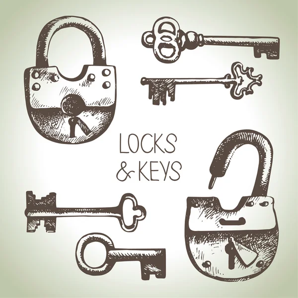 Sloten en sleutels — Stockvector