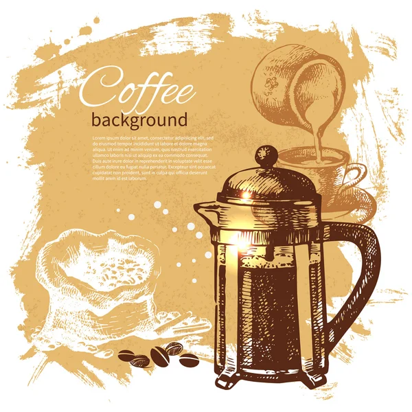 Vintage sfondo caffè — Vettoriale Stock