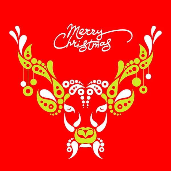 クリスマスの鹿の背景 — ストックベクタ