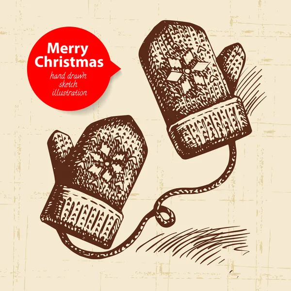 Sfondo di Natale con illustrazione disegnata a mano — Vettoriale Stock