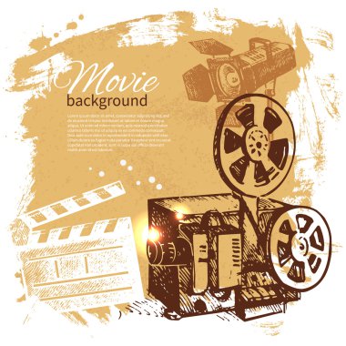 elle çizilmiş kroki çizim ile film arka plan
