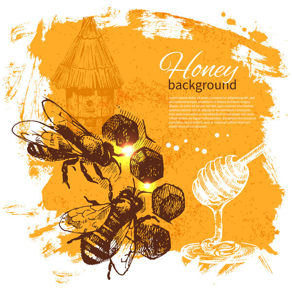 Медовый фон с рисунком вручную
