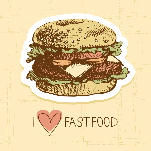 Vintage fastfood achtergrond — Stockvector