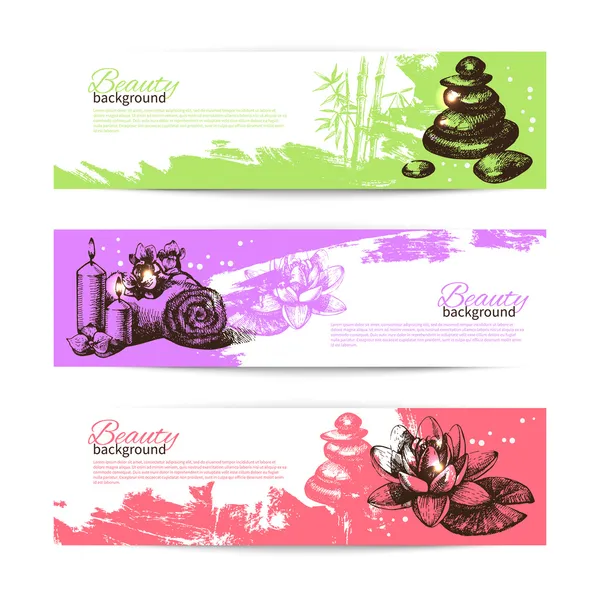 Conjunto de banners de spa . — Vetor de Stock