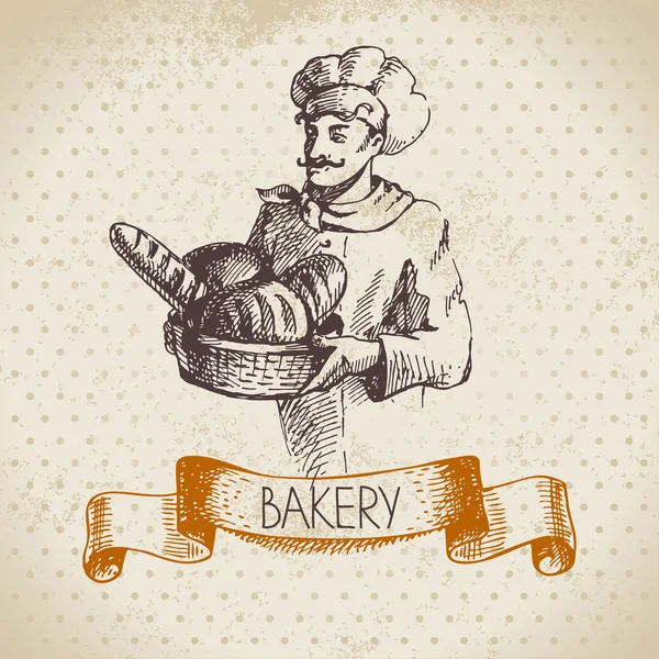 Bakery croquis fond — Image vectorielle