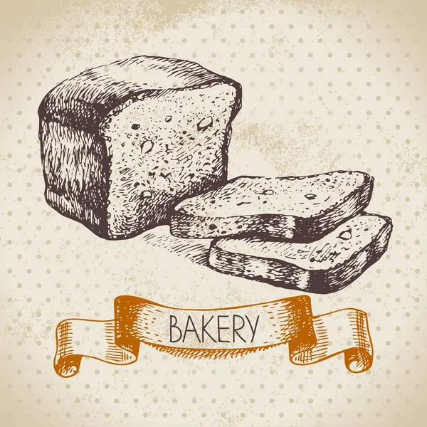 Bakery croquis fond — Image vectorielle